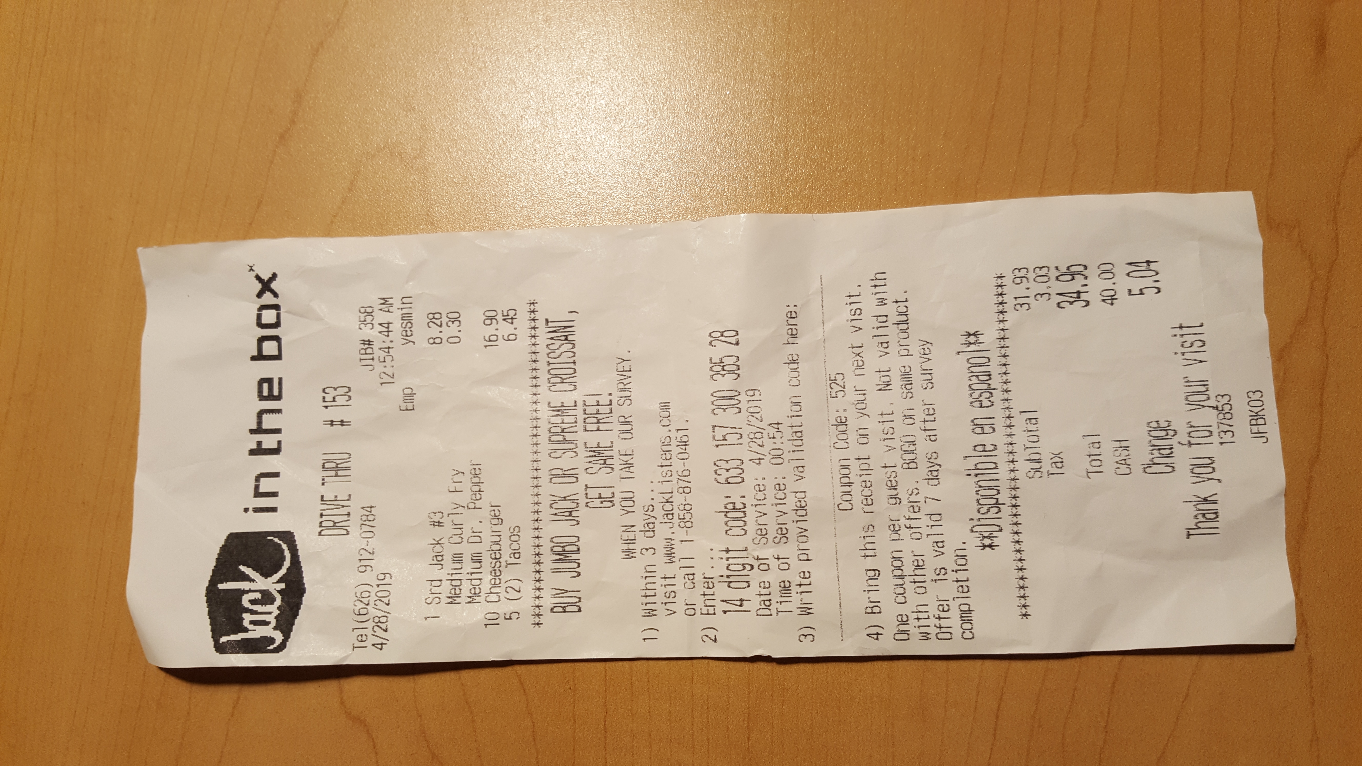 Jack In the Box Customer Service Complaints Department